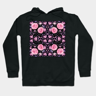 Crystal Hearts and Flowers Valentines Kaleidoscope pattern (Seamless) 4 Hoodie